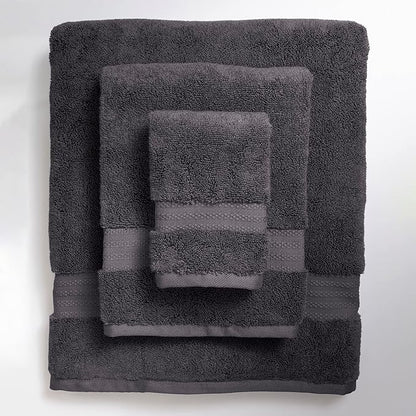 Fabdreams 100% Organic Cotton Bath Towel Set of 6 700 GSM Hotel Premium Plush Absorbent Soft Durable SkinFriendly Spa Quality Bathroom Comfort with 2 Bath 2 Hand Towel and 2 Wash Cloths Charcoal Black