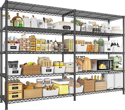 REIBII 73''W Shelf, Storage Shelves Load 1650 LBS Metal Shelving 5-Tier Wire Shelving Unit, Adjustable Heavy Duty Metal Shelves Wire Shelf for Pantry Kitchen Industrial Garage, 17.7"D x 73"W x 71"H