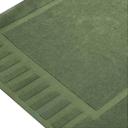 White Classic Luxury Bath Mat Floor Towel Set - Absorbent Cotton Hotel Spa Shower/Bathtub Mats [Not a Bathroom Rug] 22"x34" | 2 Pack | Forest Green