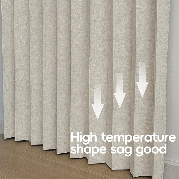 Accordian Door Curtain, 100% Blackout Folding Magnetic Doorway Curtains,Linen Style Closet Doors,for Room Divider,Privacy Protection（W52 x L78,Off White,1 Panel）
