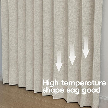 Accordian Door Curtain, 100% Blackout Folding Magnetic Doorway Curtains,Linen Style Closet Doors,for Room Divider,Privacy Protection（W72 x L78,Off White,1 Panel）