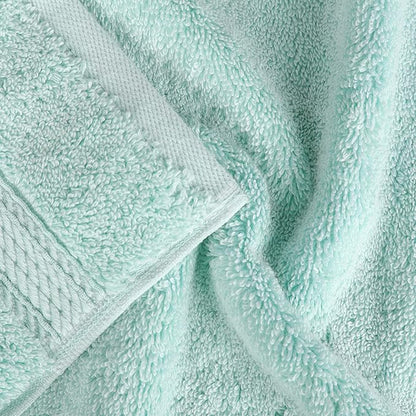 Superior Egyptian Cotton Pile 8 Piece Towel Set, Includes 2 Bath, 2 Hand, 4 Face Towels/Washcloths, Ultra Soft Luxury Towels, Thick Plush Essentials, Guest Bath, Spa, Hotel Bathroom, Sea Foam