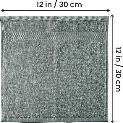 Utopia Towels 12 Pack Premium Wash Cloths Set, 12 by 12 Inches, 100% Cotton Ring Spun, Highly Absorbent and Soft Feel Essential Washcloths for Bathroom, Spa, Gym, and Face, Cool Grey