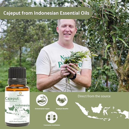 Cajeput Essential Oil (15ml) - Direct from Central Java, Indonesia - Essential Oils for Diffusers Aromatherapy; Essential Oils for Body; Massage Oils | 100% Pure Therapeutic Grade