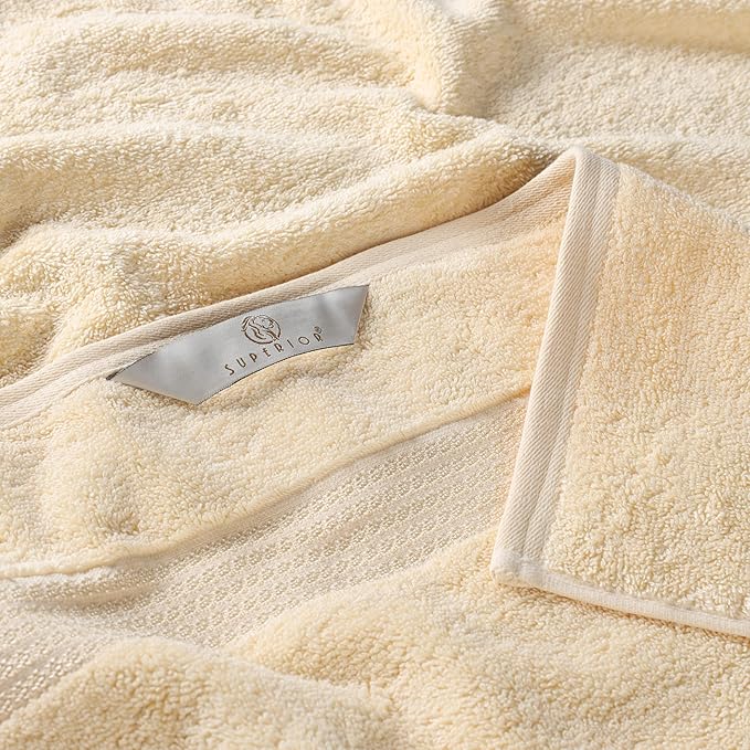 Superior Egyptian Cotton 8-Piece Towel Set, Assorted Towels for Home Bathroom, Guest Bath Decor Essentials, Includes 2 Bath, 4 Hand, 2 Face Towels/Washcloths, Quick Dry, Absorbent, Canary