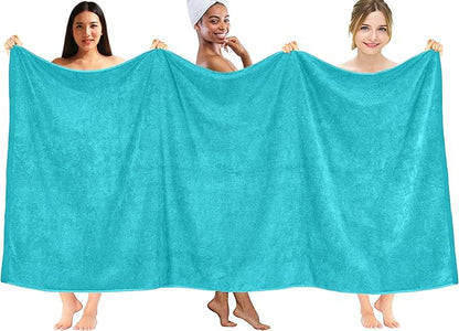 DAN RIVER Pack of 1 Bath Sheet 40x80 Inches, Jumbo Bath Sheets for Adults, Thick and Absorbent Large Towels - Aqua