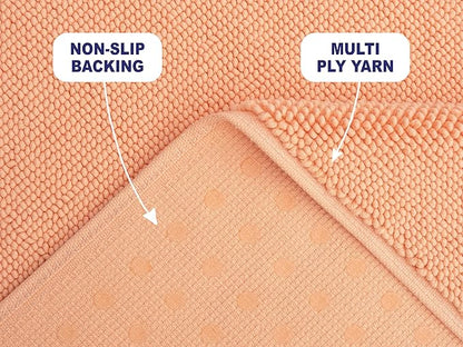 American Soft Linen Bath Rug, 20 in 34 in 100% Cotton Bath Mats Rugs for Bathroom, Slip Reducer Washable Shaggy Form Area Rugs, Malibu Bath Rug
