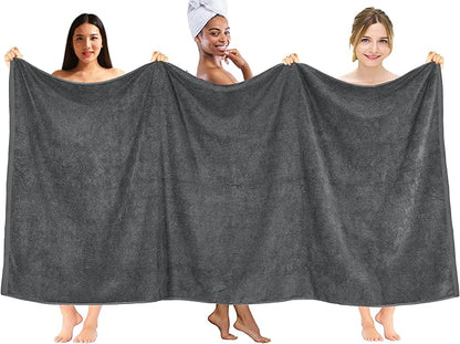 DAN RIVER Pack of 1 Bath Sheet 40x80 Inches, Extra Large Gray Bath Towels Oversized, Absorbent Cotton Towels for Bathroom