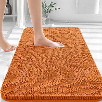 OLANLY Bathroom Rugs 36x24, Extra Soft Absorbent Chenille Bath Rugs, Rubber Backing Quick Dry, Machine Washable Bath Mats for Bathroom Floor, Tub and Shower, Home Decor Accessories, Clay