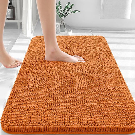 OLANLY Bathroom Rugs 36x24, Extra Soft Absorbent Chenille Bath Rugs, Rubber Backing Quick Dry, Machine Washable Bath Mats for Bathroom Floor, Tub and Shower, Home Decor Accessories, Clay