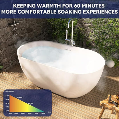 59" Acrylic Free Standing Tub, Stand Alone Tub, Freestanding Bathtub, Soaking Bathtub, cUPC Certified, SE(Glossy White)