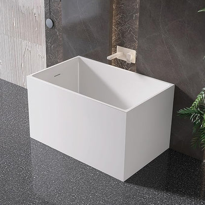 43" Acrylic Freestanding Bathtubs, Stand Alone Tub, Japanese Soaking Tub for Bathroom, Integrated Overflow and Drain, cUPC Certified, Gloss White