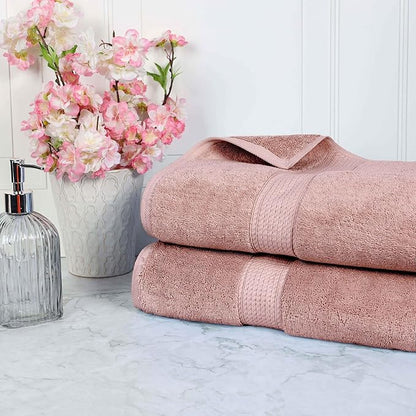 BLUENILEMILLS Madison Egyptian Cotton Bath Sheets, for Bathroom, Shower, Hotel, Plush, 800 GSM, Highly Absorbent and Ultra-Soft Towels, Essentials, Oversized Towels, Set of 2, Muted Mauve