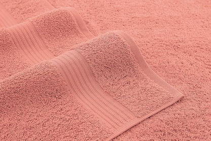 American Veteran Towel, 100% Cotton Turkish Bath Towels for Bathroom 4 Pack, 27x54 Extra Large Premium Soft Drying Bathroom Towels, Coral