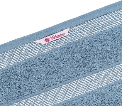 CASA COPENHAGEN Solitaire 6 Pieces Towel Set- Dusty Blue, 600 GSM 2 Bath Towel 2 Hand Towel 2 Washcloth, Designed in Denmark Made of Soft Egyptian Cotton for Bathroom, Kitchen & Shower