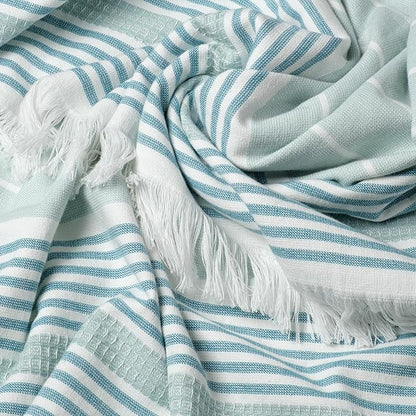 SOFE H&L | LINVIA Foutah Quick Dry Beach Towel Pack of 1 (35” x 70”) Basic - Mint | Lightweight, Premium, Fade Resistant, Durable | Travel Towel, Turkish Beach Towel with Shoulder Strap
