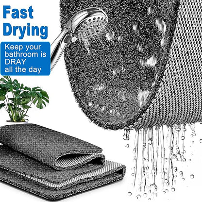 Shower Mats Non Slip for Elderly, 24x47’’Extra Lager Loofah Bath Mats for Shower, Non-Slip Bath for Elderly-Black