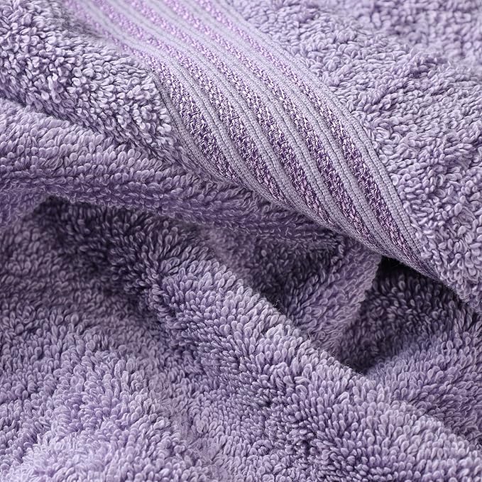 Superior Egyptian Cotton 3-Piece Towel Set, Basic Towels For Bathroom, Home Decor, Guest Bath, Shower, Apartment, Included 1 Face, 1 Hand, 1 Bath Towel, Washcloth, Quick Dry, Royal Purple