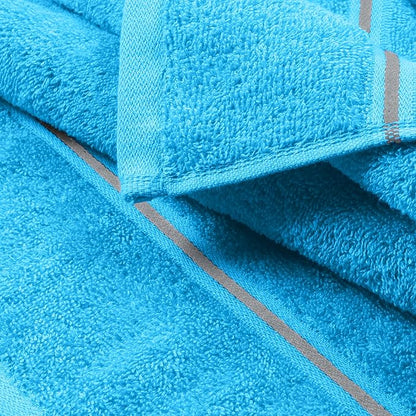 MyOwn Ultra Soft 6 Pack Cotton Towel Set, Contains 2 Bath Towels 28x55 inch, 2 Hand Towels 16x24 inch & 2 Wash Coths 12x12 inch, Ideal Everyday use, Compact & Lightweight - Turquoise Blue