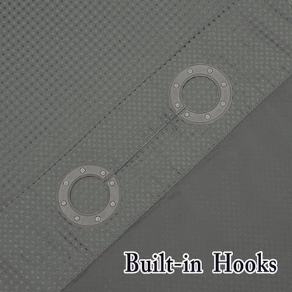 Gibelle Extra Long Shower Curtain 72x86, Waffle Weave Bathroom Shower Curtain with Snap-in Fabric Liner Set, No Hooks Needed, Hotel Style with Mesh Top Window, Grey