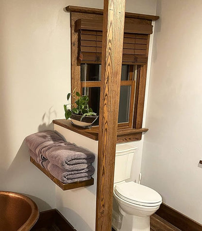 joelsantiques - 24 Inch Wooden Floating Shelves for Wall - 24x10x2 in - Made of Natural Wood - Heavy Duty Rustic Wall Shelves for Bedroom - Perfect for Living Room, Kitchen - Medium Brown