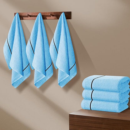 MyOwn Ultra Soft Cotton 6 -Piece Hand Towel Set 16x24 Inch, Ideal for use in Bathroom, Kitchen, Gym, Spa & General Cleaning, Compact & Lightweight Multi Purpose Hand Towels - Sky Blue