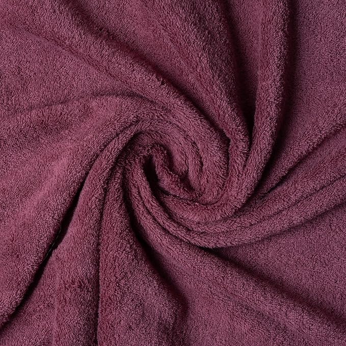 Melissa Linen, Fingertip Towels 4 Pack, 100% Turkish Cotton, Small Hand Towels for Body and Face, 12 x 18 in, Soft and Absorbent, Quick Dry, (Dark Reddish-Purple Fingertip Towels)