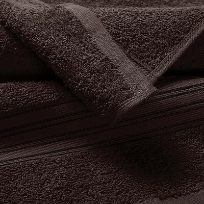 BOUTIQUO Ultra Soft Cotton Washcloths, Contains 12 Piece Face Cloths 12x12 inch, Ideal for Everyday use Face Towels, Compact & Lightweight Multi Purpose Washcloths - Chocolate Brown