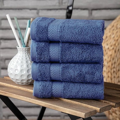 TEXTILOM Bath Towel Set – Hotel and Spa Quality & Soft & Absorbent & Quick Dry Bath Towels for Bathroom – 100% Turkish Cotton Bathroom Towels Set of 4 (27 x 54 inches)- Navy