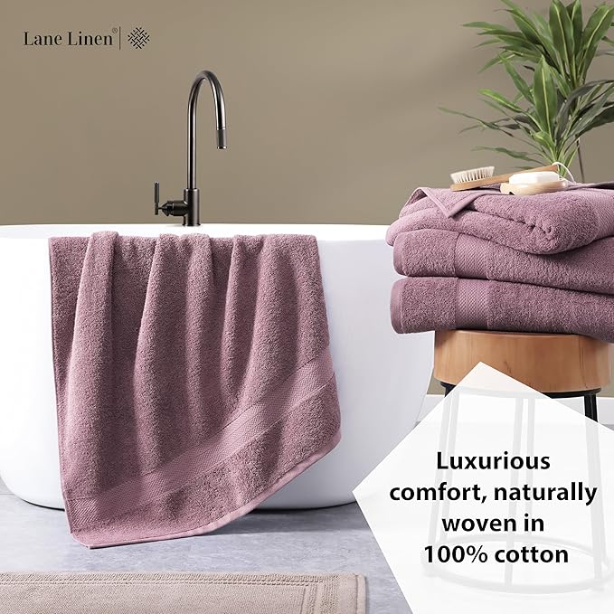 LANE LINEN Oversized Bath Towels for Adults (35"x66") - 2 Pack - 100% Cotton Bath Sheet - Highly Absorbent, Pre Shrunk, Quick Dry - Daily Use XL Bath Towels Oversized Ideal for Guest - Wistful Mauve