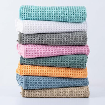 New Microfiber Waffle Bath Towels, 3 Pieces, Oversized, Soft, Absorbent, Fast Drying, Lint Free, Includes Bath, Face and Hand Towels