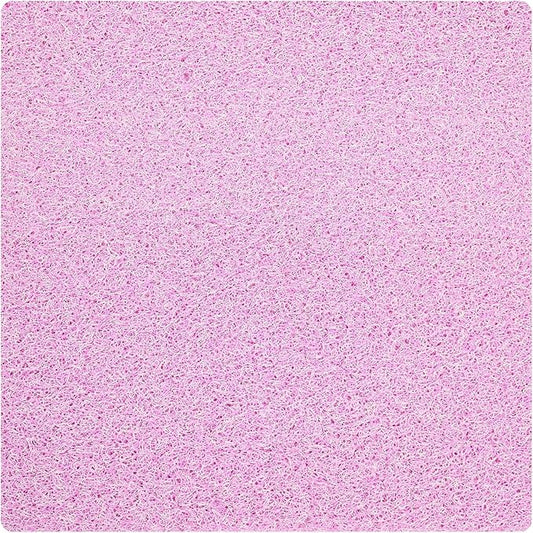 ENKOSI Soft Loofah Mat - Extra Large Square Shower Mat - Non Slip Bathroom Bath Shower Mat - Pink Mix (31x31 inches)