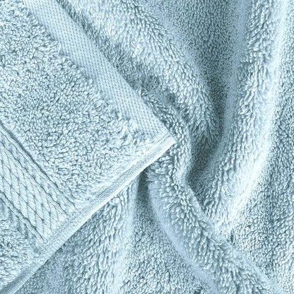 Superior Egyptian Cotton Pile Bath Sheet Set of 2, Ultra Soft Luxury Towels, Thick Plush Essentials, Absorbent Heavyweight, Guest Bath, Hotel, Spa, Home Bathroom, Shower Basics, Light Blue