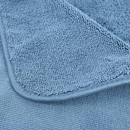 POLYTE Quick Dry Lint Free Microfiber Bath Sheet, 35 x 70 in, Pack of 2 (Blue)