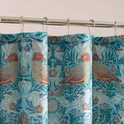 SLEEP ZONE Blue Garden Shower Curtain Waterproof Curtains for Bathroom Decor Bathtub Farmhouse Shower Curtain 72" × 72"