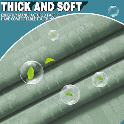Conbo Mio No Hook Sage Green Shower Curtain with Snap in Liner Set, Hotel Luxury Shower Curtains for Bathroom with See Through Top Window, Waterproof, Washable 71W x 74H