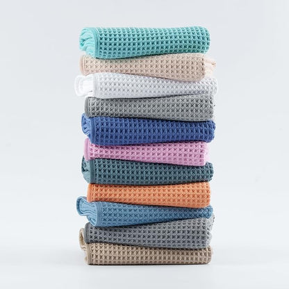 New Microfiber Waffle Bath Towels, 3 Pieces, Oversized, Soft, Absorbent, Fast Drying, Lint Free, Includes Bath, Face and Hand Towels (Silver)
