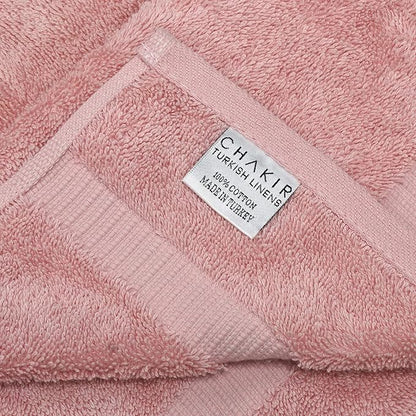 Chakir Turkish Linens 100% Cotton Premium Turkish Towels for Bathroom | 16'' x 30'' (4-Piece Hand Towel, Pink)