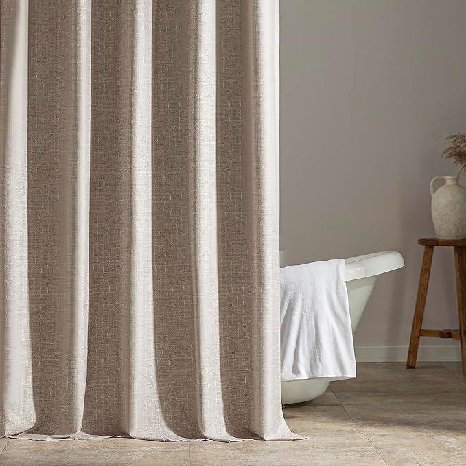 SLEEP ZONE Beige Shower Curtain Waterproof Curtains for Bathroom Decor Bathtub Geometric Shower Curtain 72" × 72"