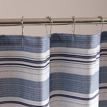 SLEEP ZONE Grey Striped Shower Curtain Waterproof Curtains for Bathroom Decor Bathtub Geometric Shower Curtain 72" × 72"