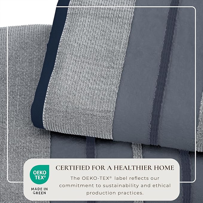 Great Bay Home Decorative Hand Towel Set - Luxury Cotton 4 Pack 26x16 Hand Towel Set - Luxurious, Ultra-Soft, Durable Towels for Bathroom Decor (Blue)