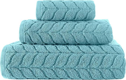 Turkish Cotton Ultra-Soft Plush Absorbent Quick Dry Bathroom Towel Set, Made in Turkey (Mint Green, 6 pcs Towel Set)