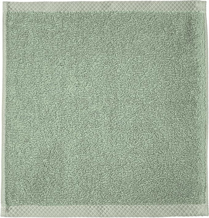 Amazon Basics Cotton Washcloths, Quick-Dry, 12" x 12", 12-Pack, Seafoam Green