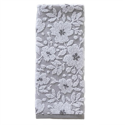 SKL Home Floral Jacquard Hand Towel Set, Gray, 2 Count