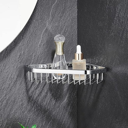 Corner Shower Caddy Basket,Shampoo Holder for Shower Wall,Inside Shower Shelf Bathroom Organizer,Solid Brass Material in Polished Chrome