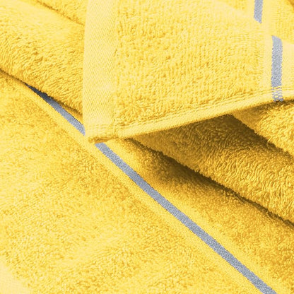 MyOwn Ultra Soft 6 Pack Cotton Towel Set, Contains 2 Bath Towels 28x55 inch, 2 Hand Towels 16x24 inch & 2 Wash Coths 12x12 inch, Ideal Everyday use, Compact & Lightweight - Lime Yellow