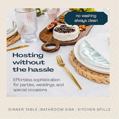 Disposable Linen-Feel Guest Hand Towels [MEDIUM SIZE - Pack of 7500] - Disposable Cloth-Like Bathroom Napkins - Soft And Absorbent Paper Napkin For Kitchen, Bathroom, Party, Wedding, Or Event