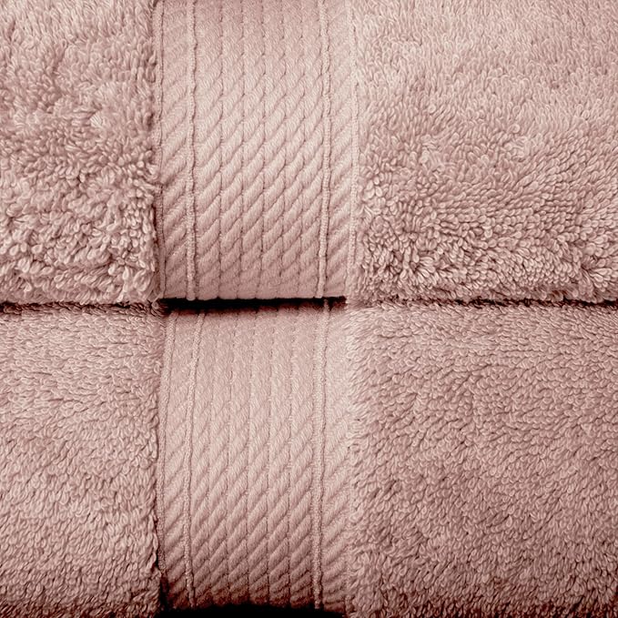 BLUENILEMILLS Madison Egyptian Cotton Face Towel/Washcloth Set, for Kitchen, Bathroom, Shower, Plush, 800 GSM, Highly Absorbent and Ultra-Soft Face Towels, Washcloths, Set of 6, Muted Mauve