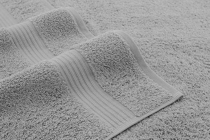 American Veteran Towel, Hand Towels for Bathroom Set of 4, 100% Cotton Turkish Hand Towel Sets, Soft Hand Face Towels, Light Grey Hand Towels