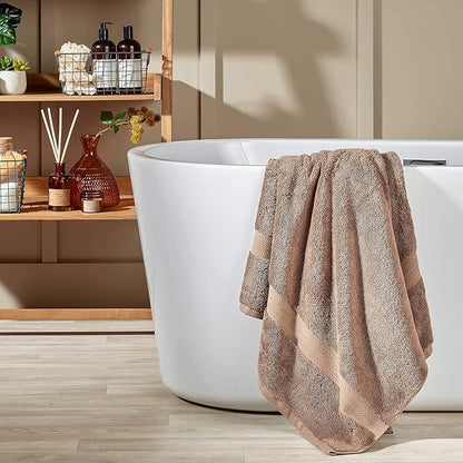 Christy Renaissance 6 Piece Brown Towel Set | 100% Egyptian Cotton | Luxury Bathroom Towels | Soft and Super Absorbent | 675 GSM | 2 Bath Sheet 2 Bath 2 Hand | Mink